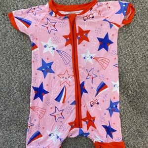 LS Pink Starry Kids Short Zippie